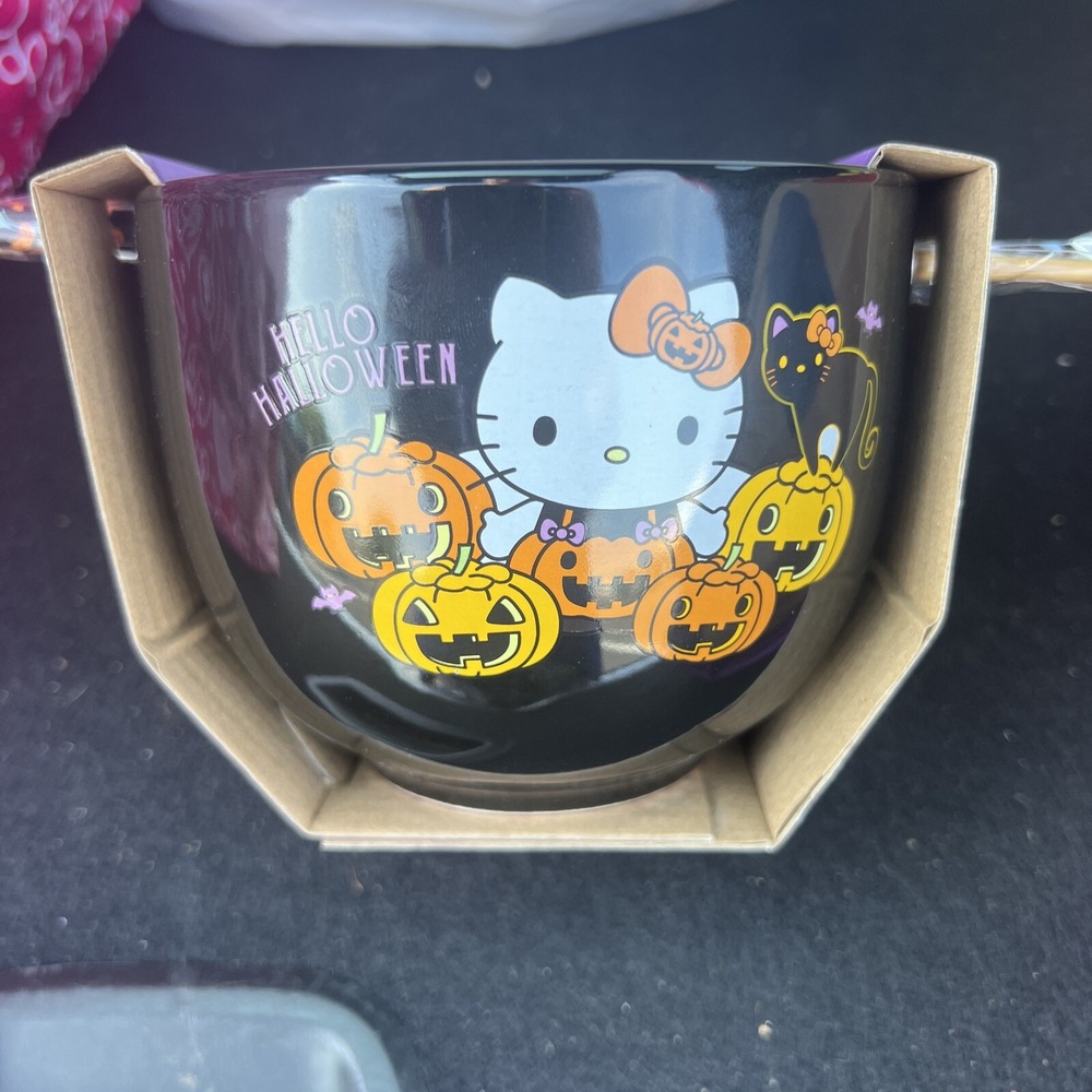 Sanrio 2023 Hello Kitty Halloween Ramen Noodle Bowl With Chopsticks